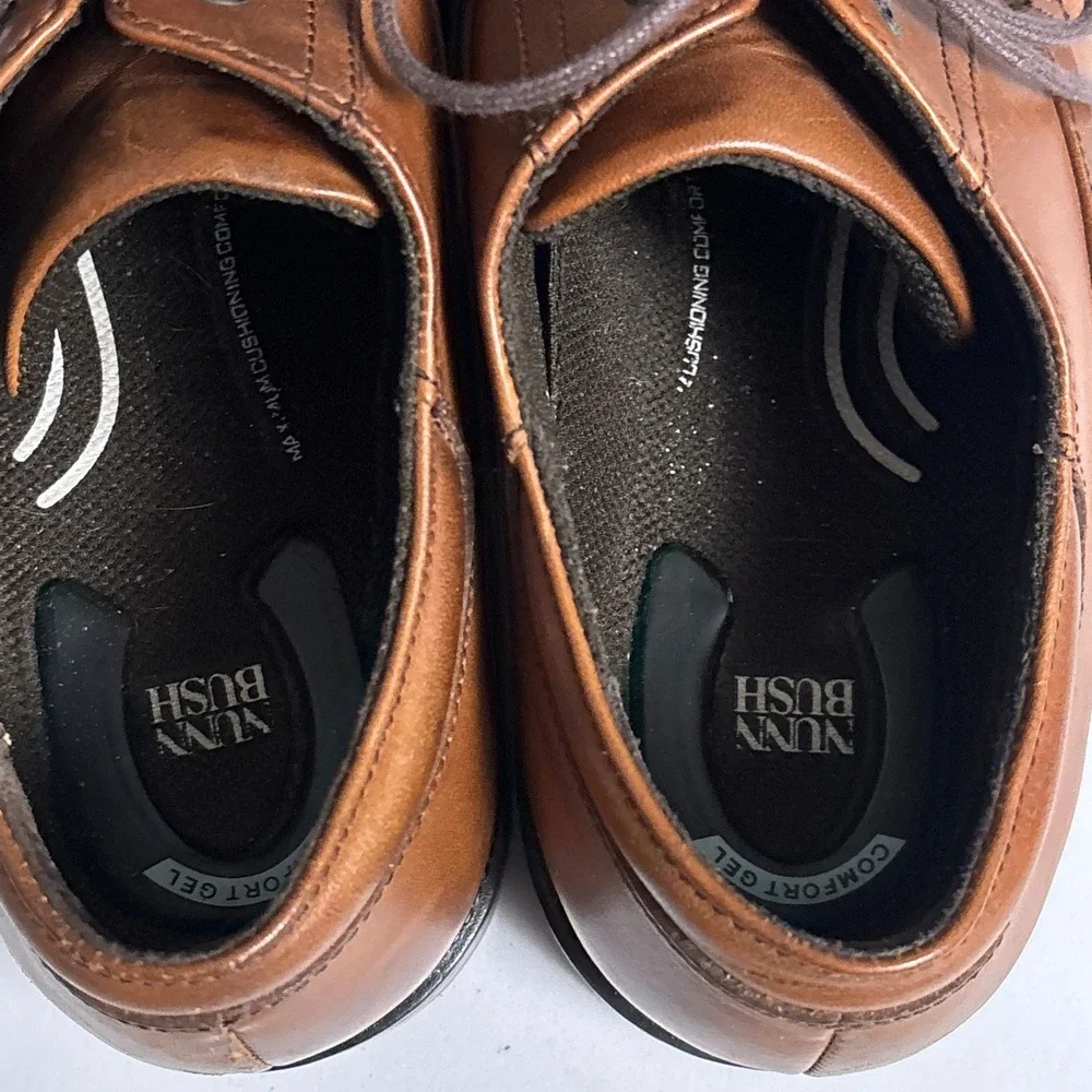 Nunn Bush Oxford Shoes 10.5 M Brown Cap Toe Leather Comfort Gel Dress Classic